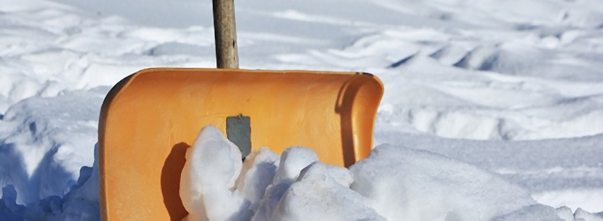 shovel in snow